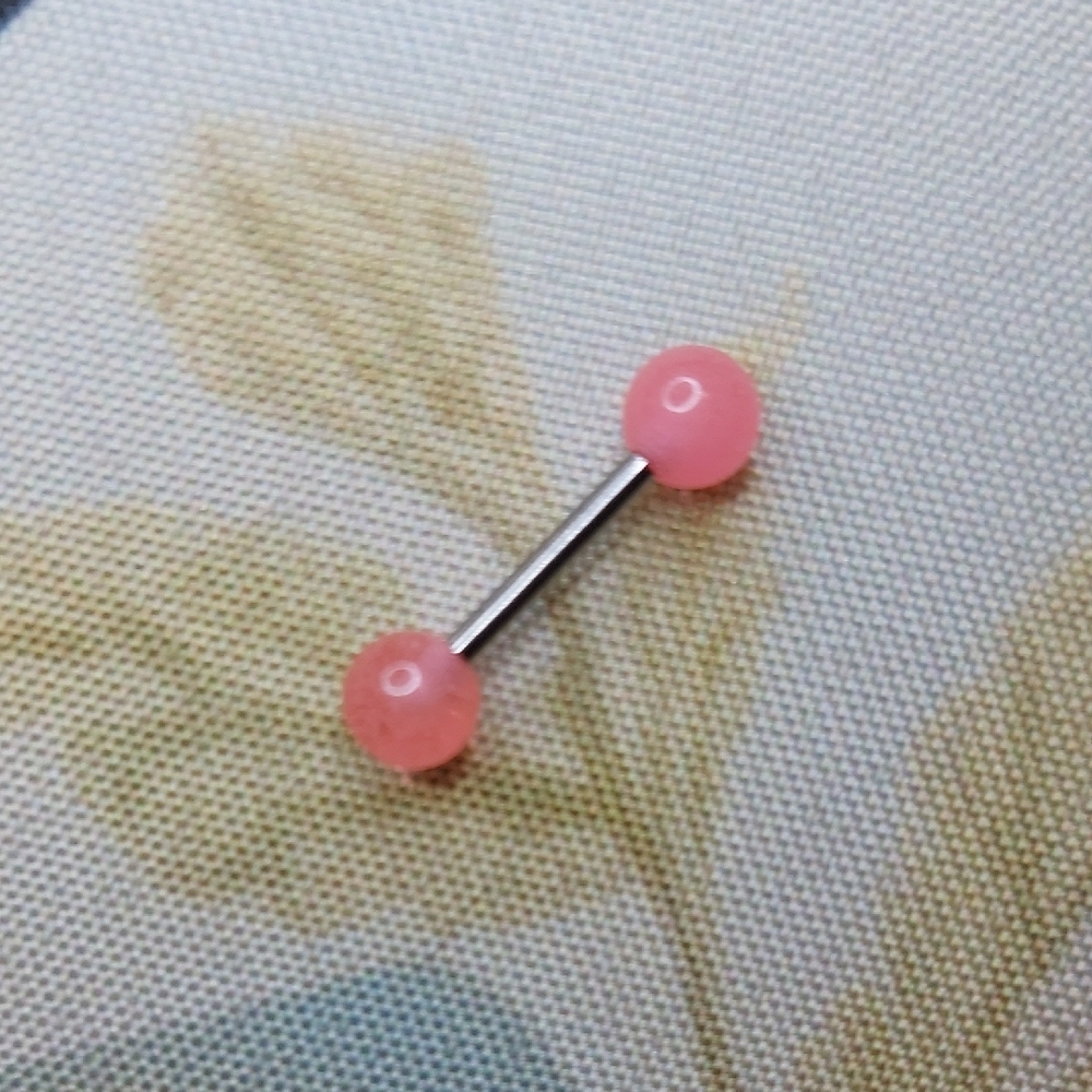 NWOT barbell Body Jewelry With Glow In The dark Balls